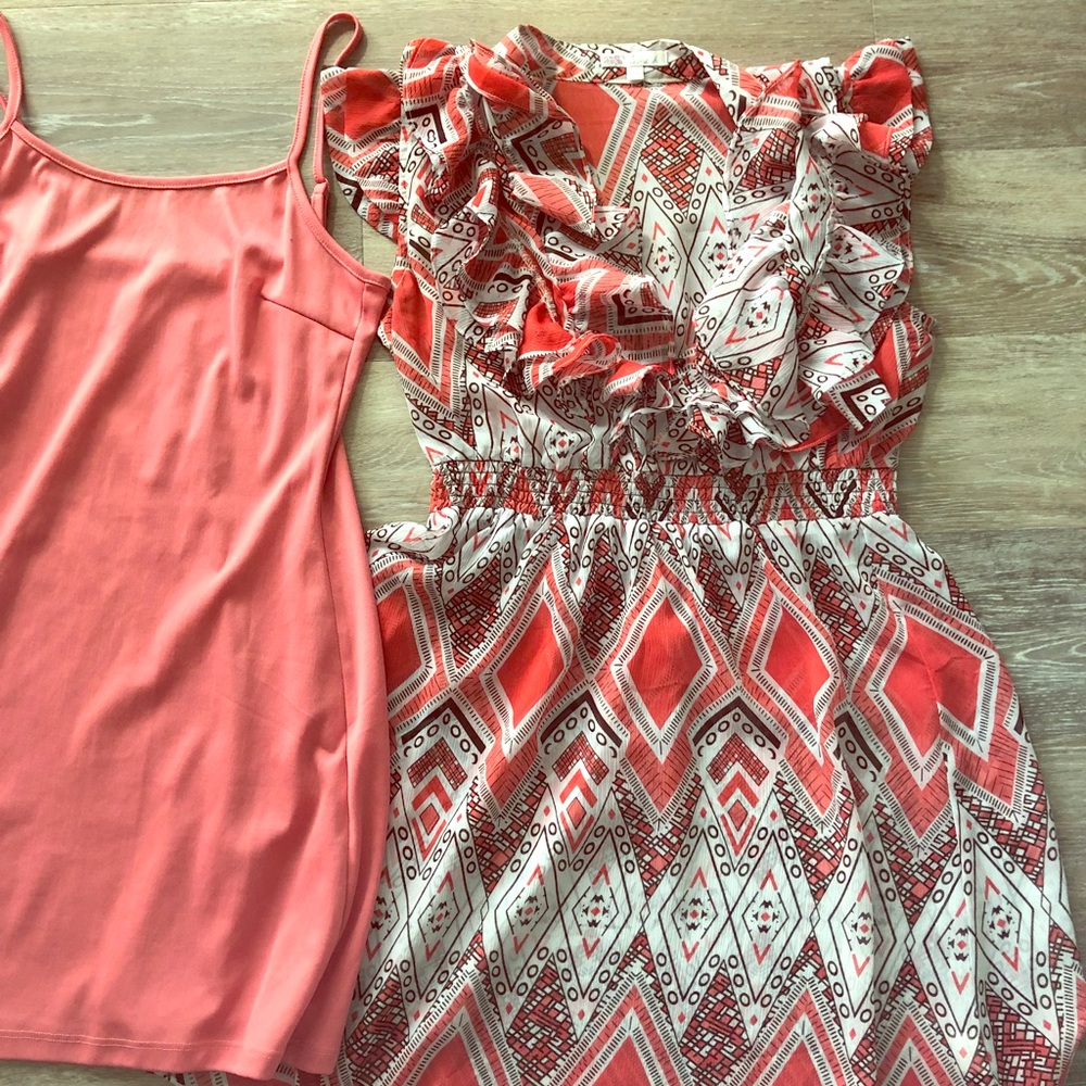 Boutique ruffle Aztec print dress
